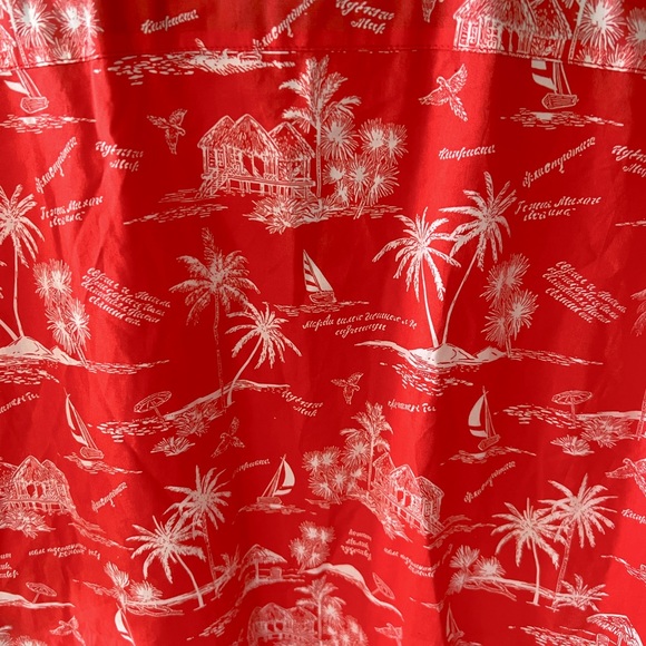 NWT Lee Coral Short Sleeve button up Shirt palm trees boats Hawaiian Men’s XL - Picture 7 of 9